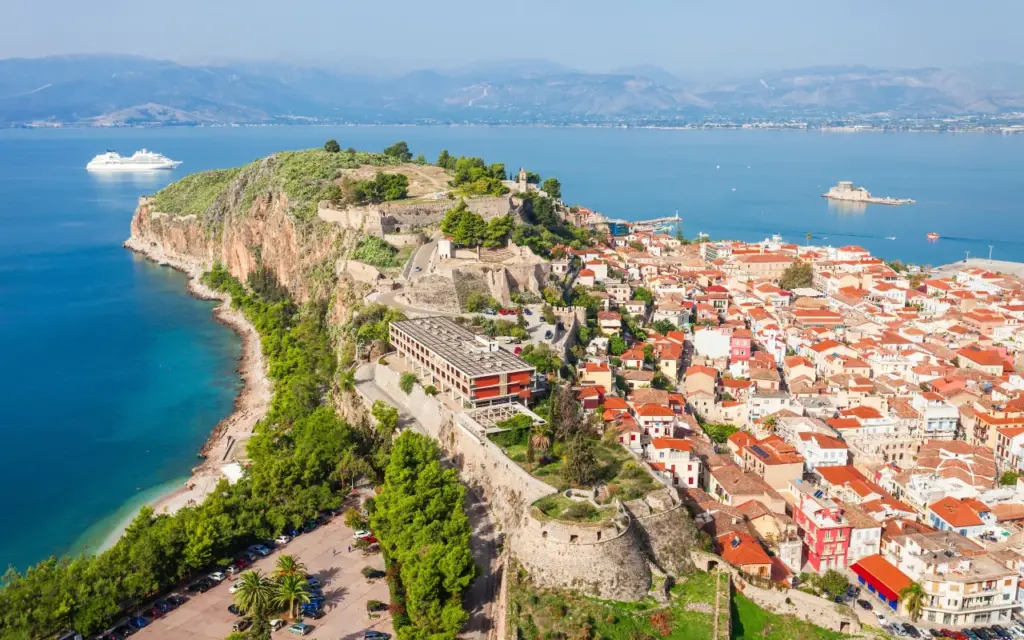 Aerial View of Nafplio, Palamidi.